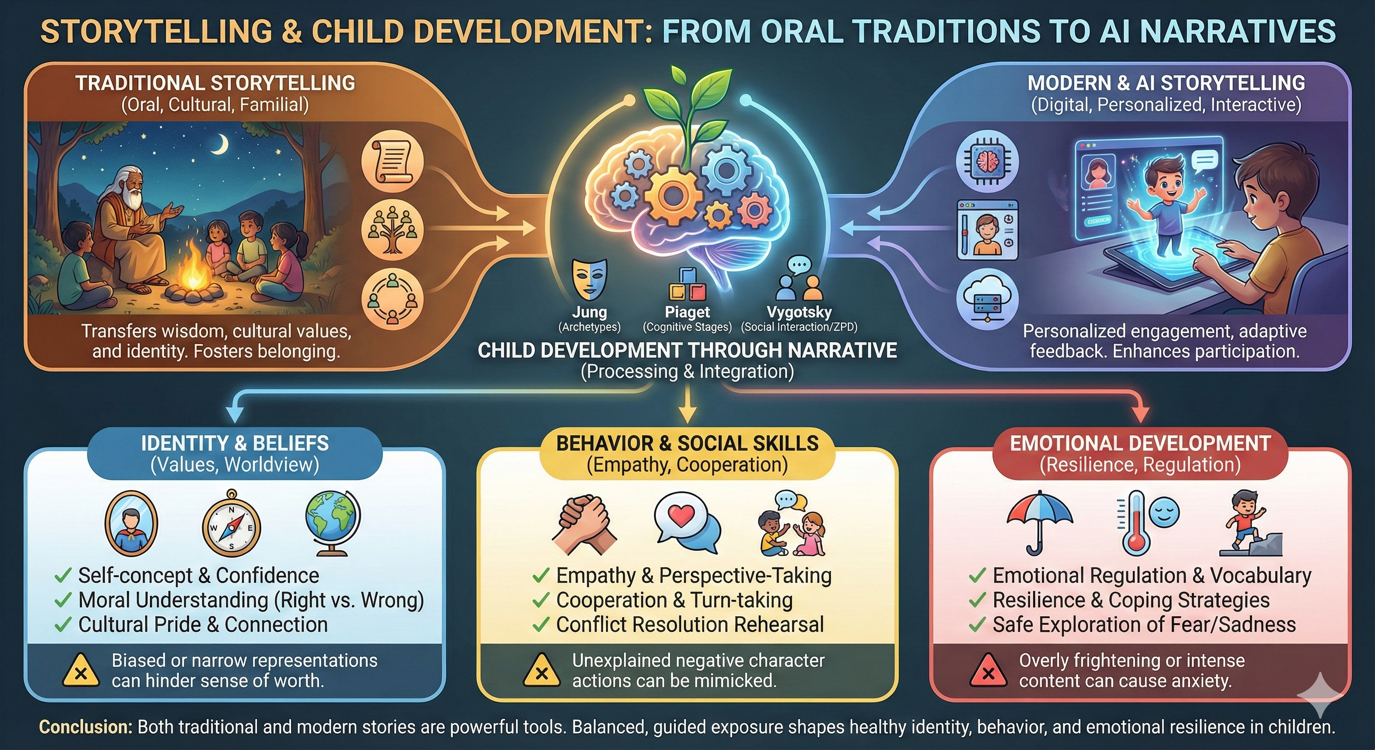 Storytelling and Child Development Diagram